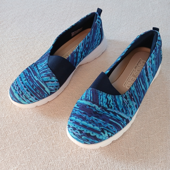 lands end ♡ comfort step lighteweight blue slip on shoes - Picture 1 of 5
